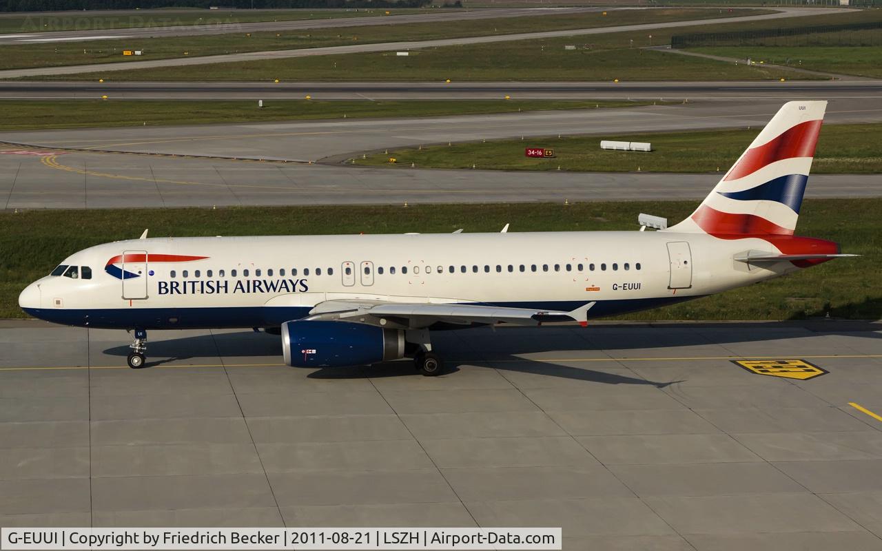 G-EUUI, 2002 Airbus A320-232 C/N 1871, taxying to the active
