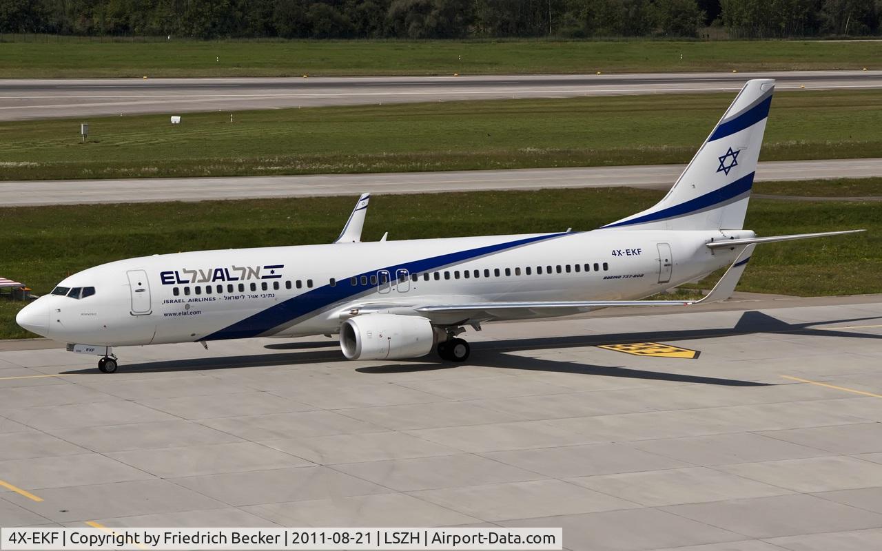 4X-EKF, 2008 Boeing 737-8HX C/N 29638, taxying to the gate