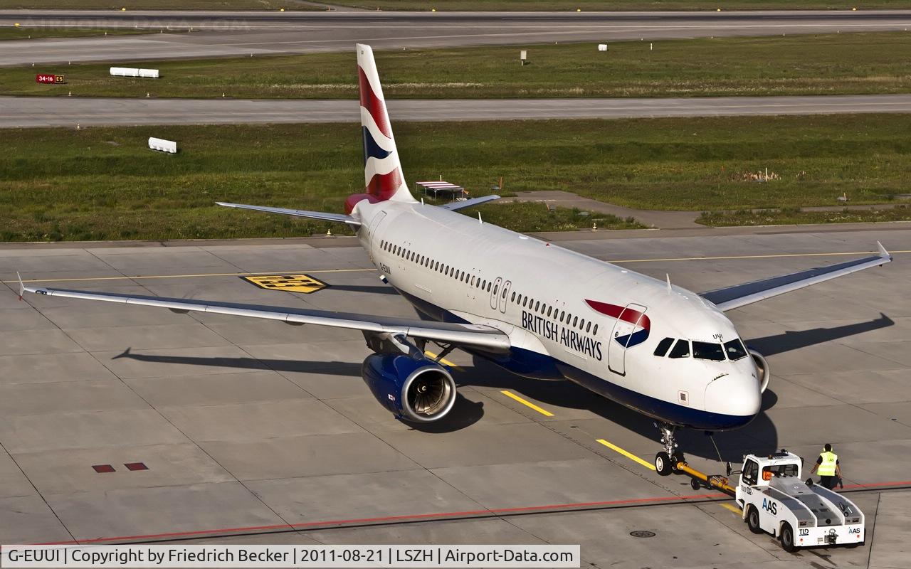 G-EUUI, 2002 Airbus A320-232 C/N 1871, pushback prior start-up
