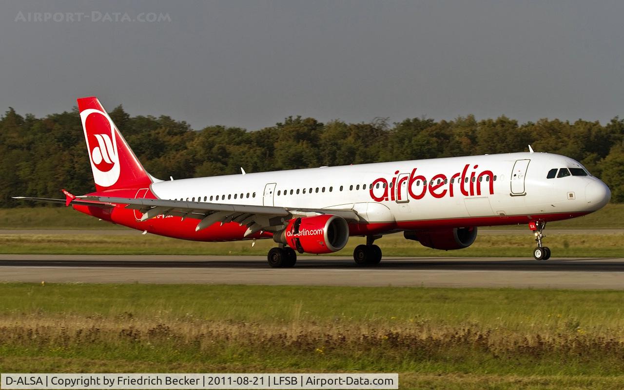 D-ALSA, 2001 Airbus A321-211 C/N 1629, decelerating after touchdown