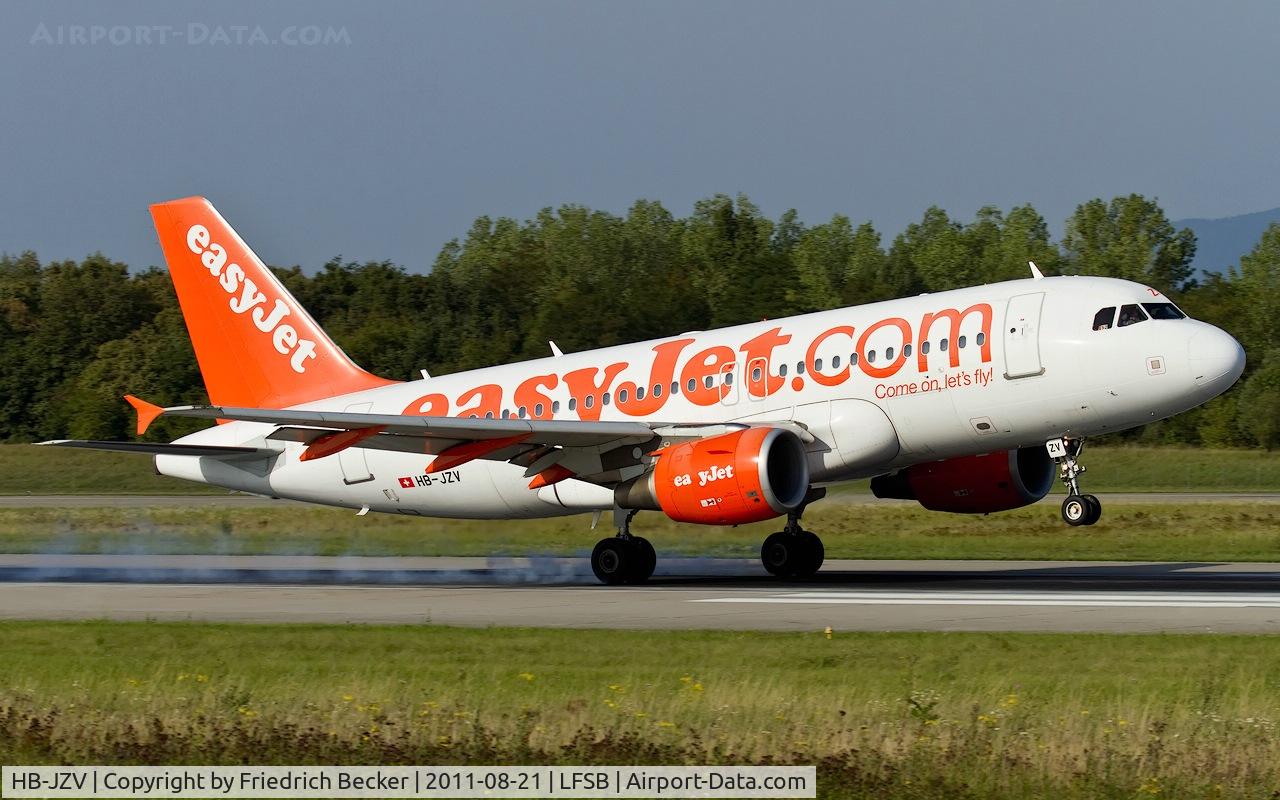 HB-JZV, 2006 Airbus A319-111 C/N 2709, touchdown
