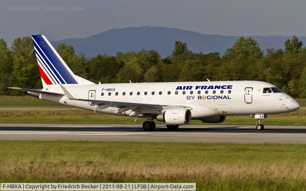 F-HBXA, 2008 Embraer 170LR (ERJ-170-100LR) C/N 17000237, departure from Basel