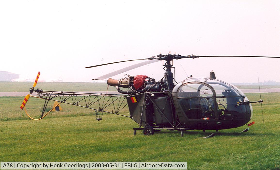 A78, Sud Aviation SA-318C Alouette II C/N 2133-737C-A209, Belgian Army.

Heli Meet at Bierset AB