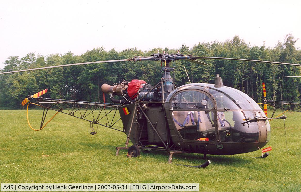 A49, Sud Aviation SA-318C Alouette II C/N 1989, Belgian Army.

Heli Meet at Bierset AB