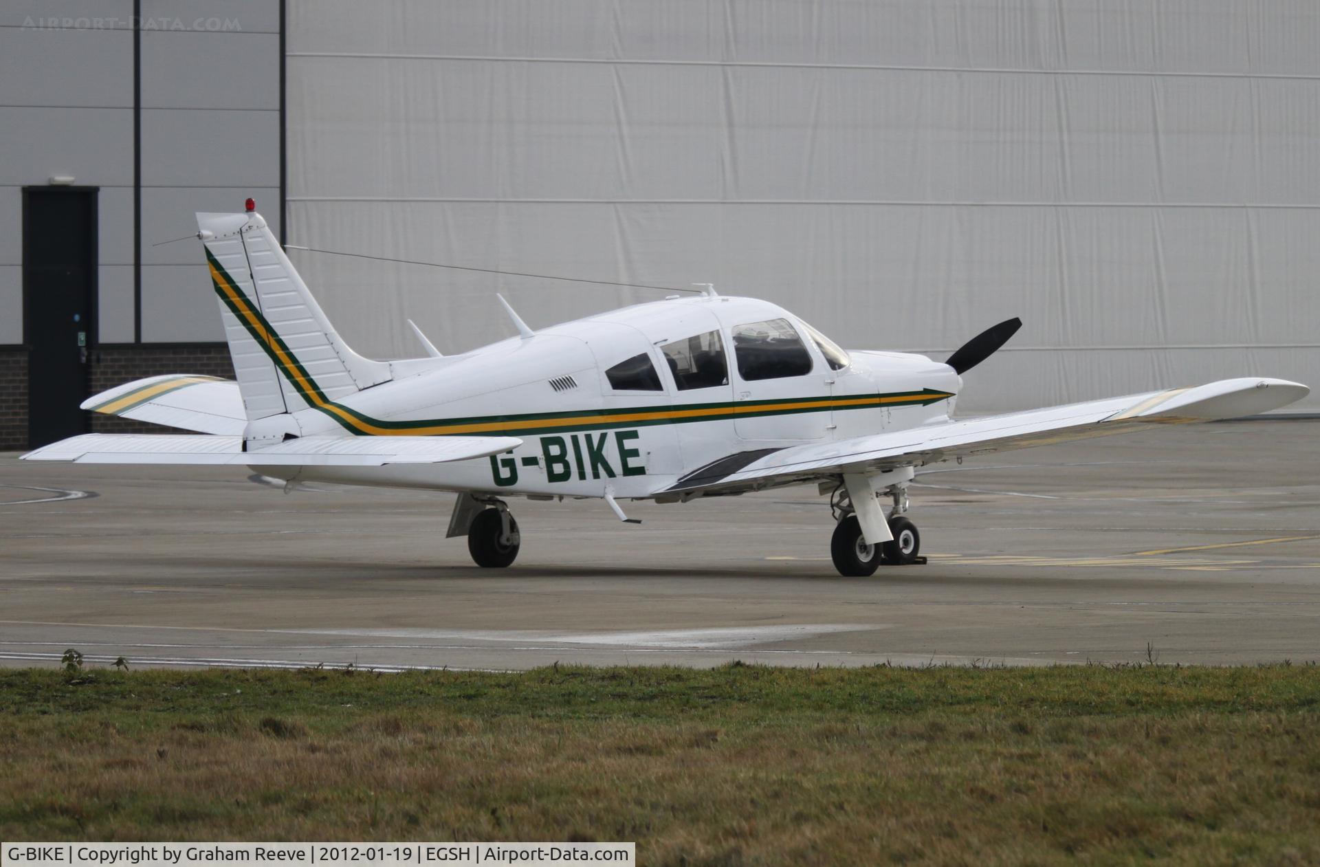 G-BIKE, 1973 Piper PA-28R-200-2 Cherokee Arrow II C/N 28R-7335173, Parked at Norwich.