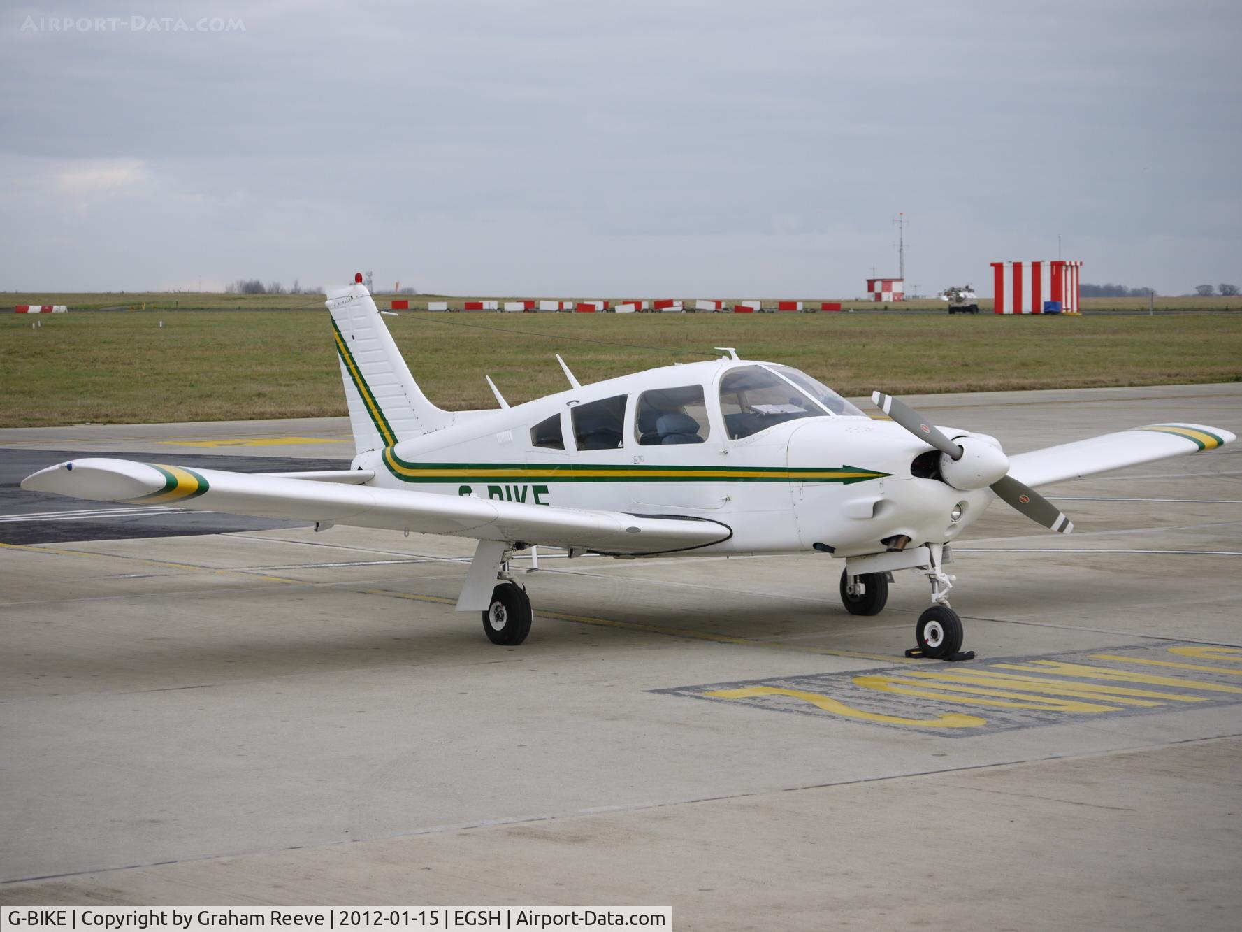 G-BIKE, 1973 Piper PA-28R-200-2 Cherokee Arrow II C/N 28R-7335173, Parked at Norwich.