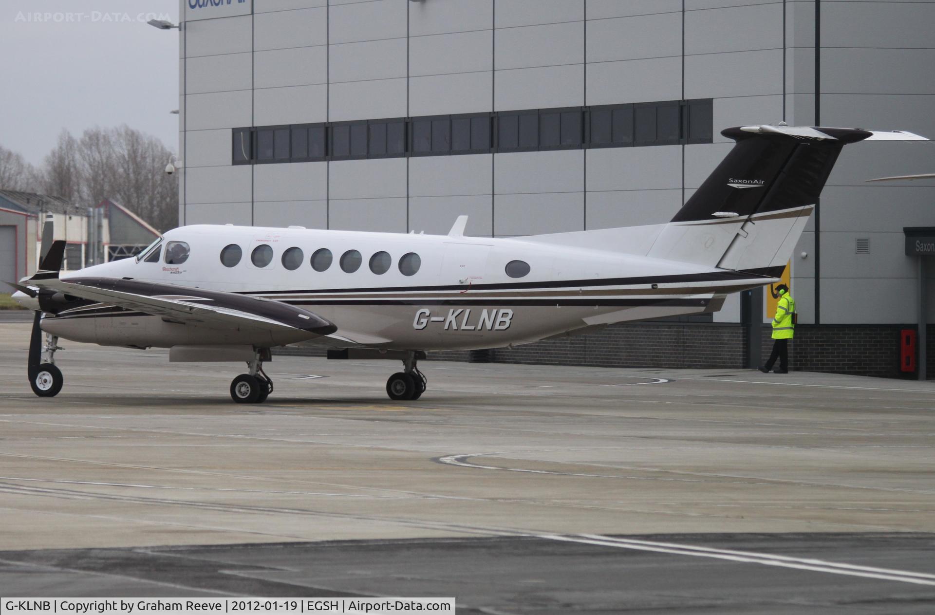 G-KLNB, 2009 Beech Super King Air 350 C/N FL-631, Parked at Norwich.