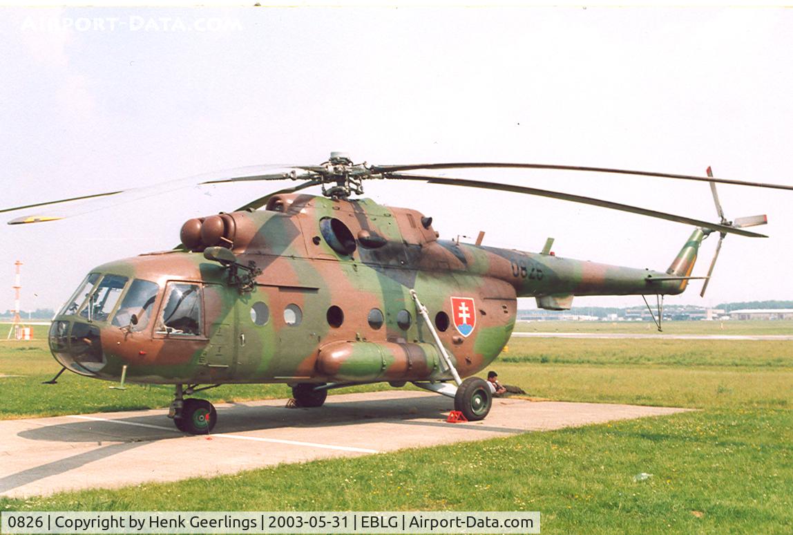 0826, Mil Mi-17 Hip C/N 108M26, Slovak AF. Heli Meet at Bierset AB