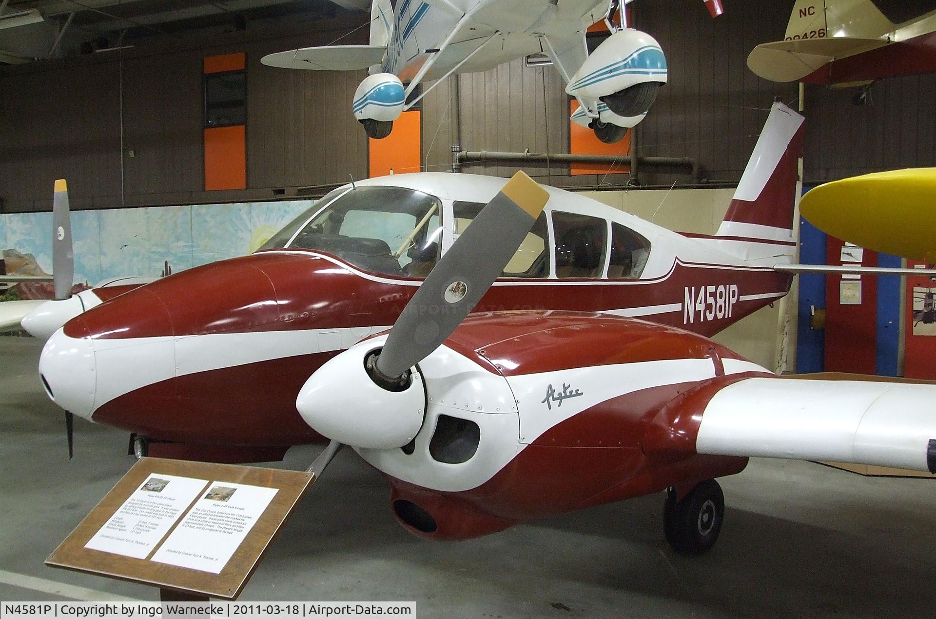 N4581P, 1960 Piper PA-23-250 Aztec C/N 27-90, Piper PA-23-250 Aztec at the Mid-America Air Museum, Liberal KS
