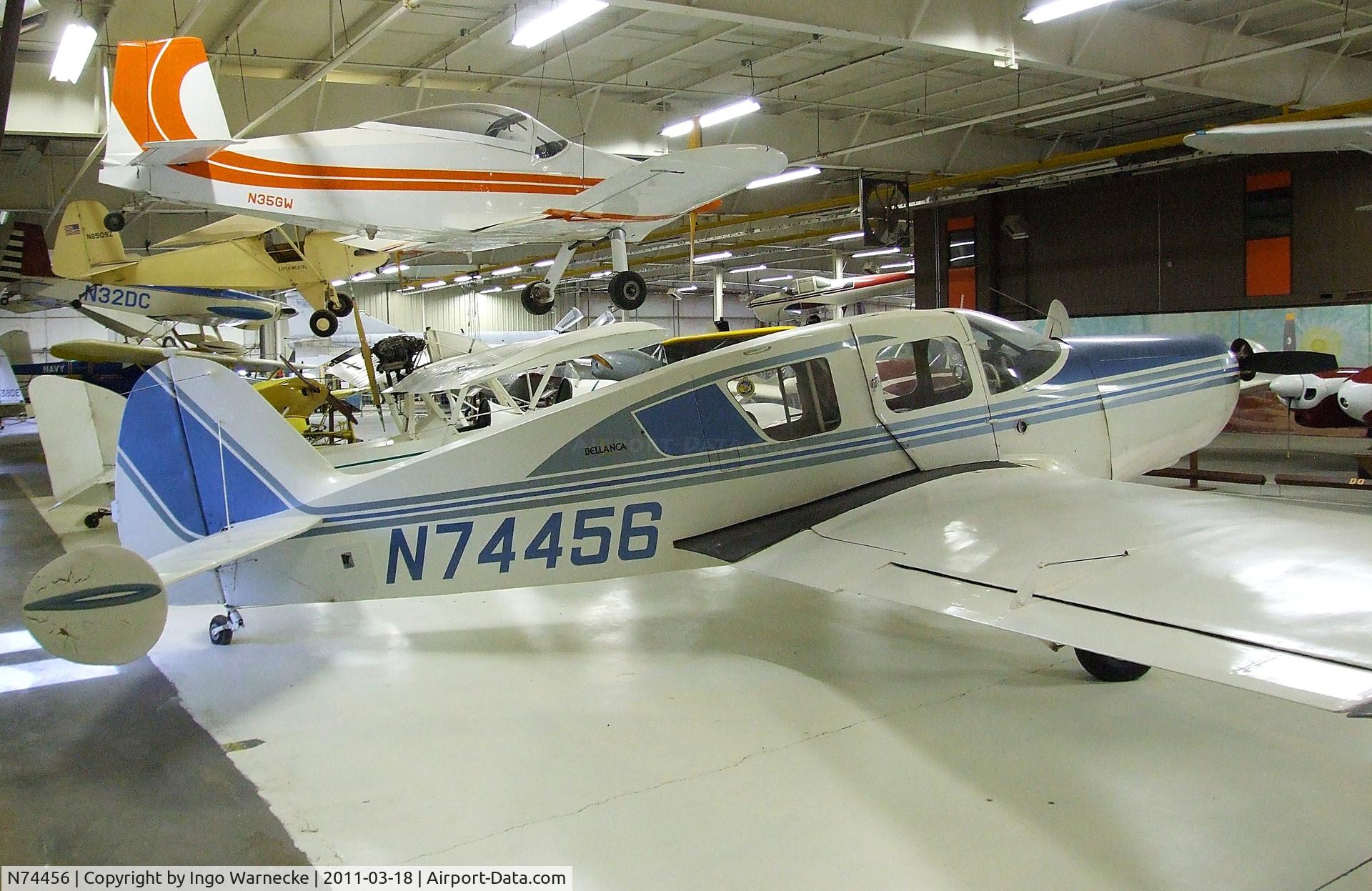 N74456, 1948 Bellanca 14-13-2 Cruisair Senior C/N 1569, Bellanca 14-13-2 Cruisair Senior at the Mid-America Air Museum, Liberal KS
