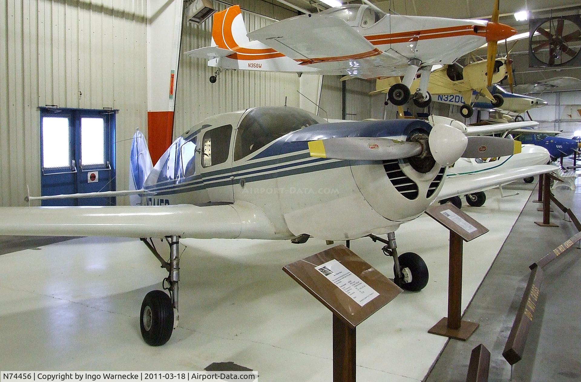 N74456, 1948 Bellanca 14-13-2 Cruisair Senior C/N 1569, Bellanca 14-13-2 Cruisair Senior at the Mid-America Air Museum, Liberal KS
