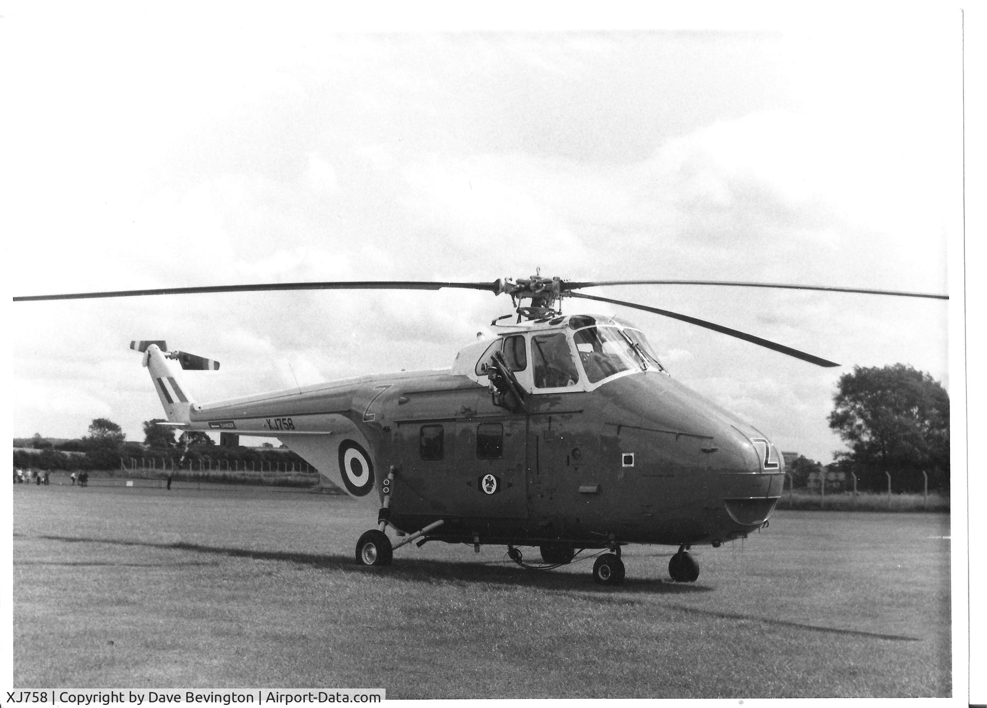 XJ758, 1956 Westland Whirlwind HAR.10 C/N WA104, Taken in the early 70's at 16 MU (RAF Stafford)