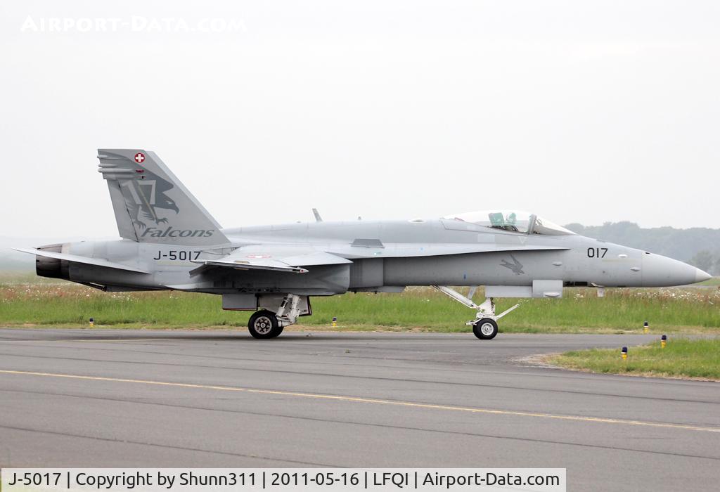 J-5017, McDonnell Douglas F/A-18C Hornet C/N 1365/SFC017, Lining up rwy for departure with special markings... Participant of the NATO Tiger Meet 2011...