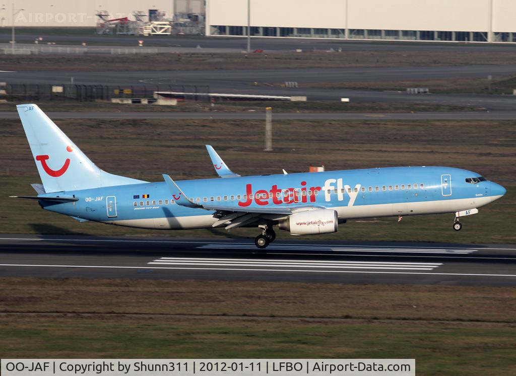 OO-JAF, 2007 Boeing 737-8K5 C/N 35133, Landing rwy 14R... Jet4You flight...