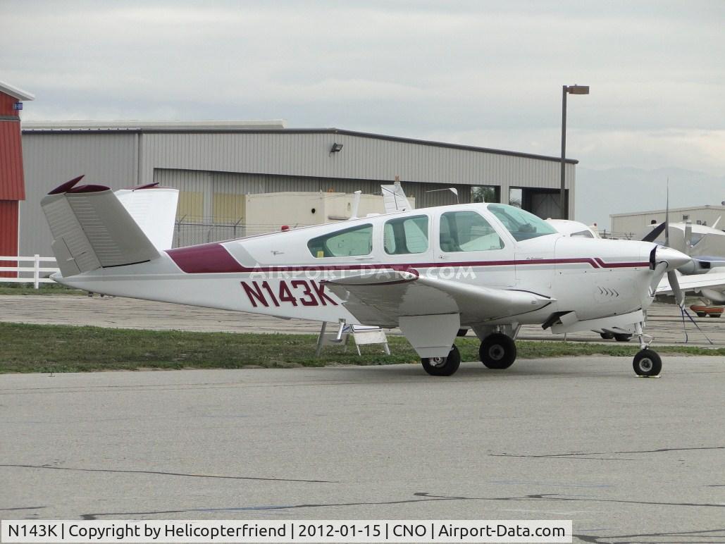 N143K, 1964 Beech S35 Bonanza C/N D-7664, Parked for display southwest of the tower