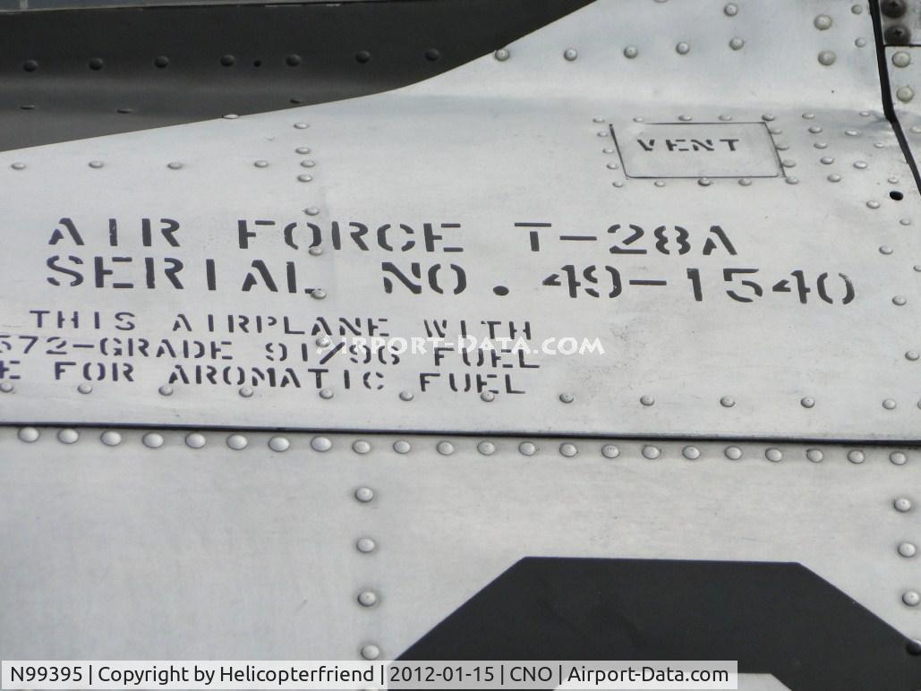 N99395, 1945 North American T-28A Trojan C/N 49-1540A, Air Force information or this ship