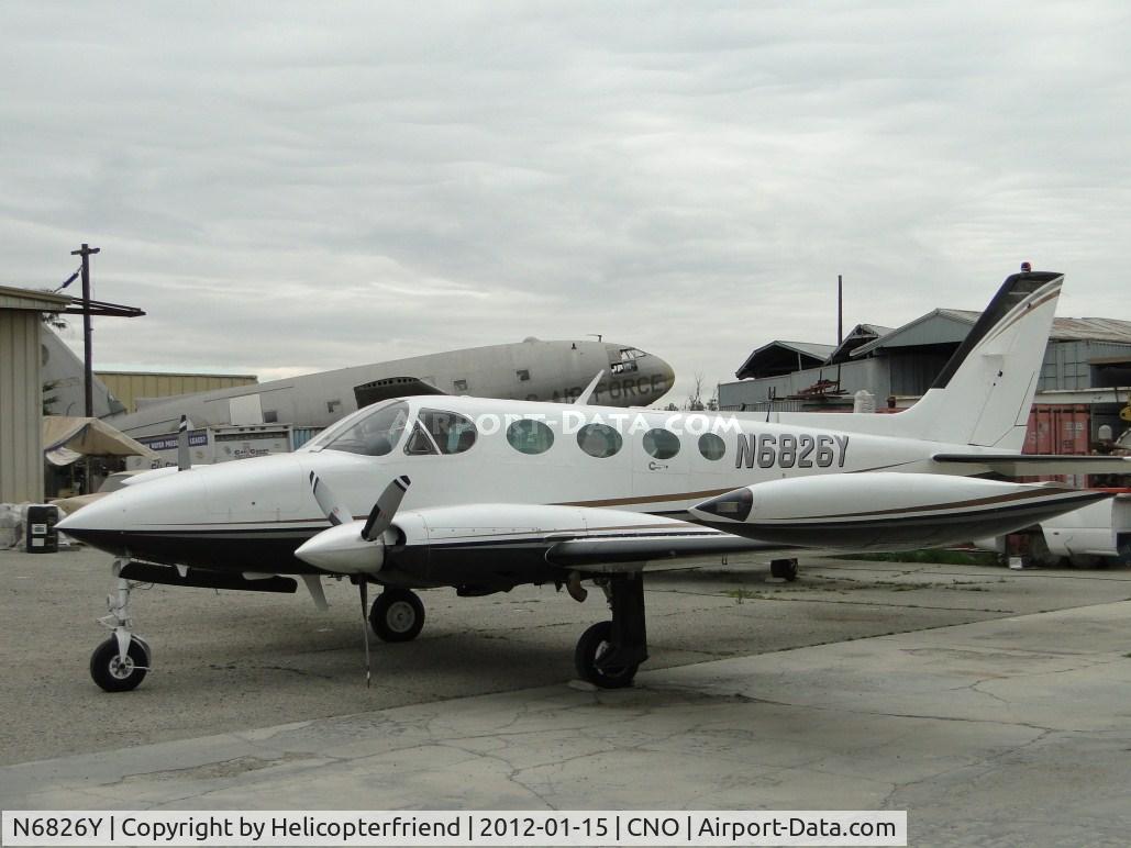 N6826Y, Cessna 340A C/N 340A1216, Parked inside the paintshoop area
