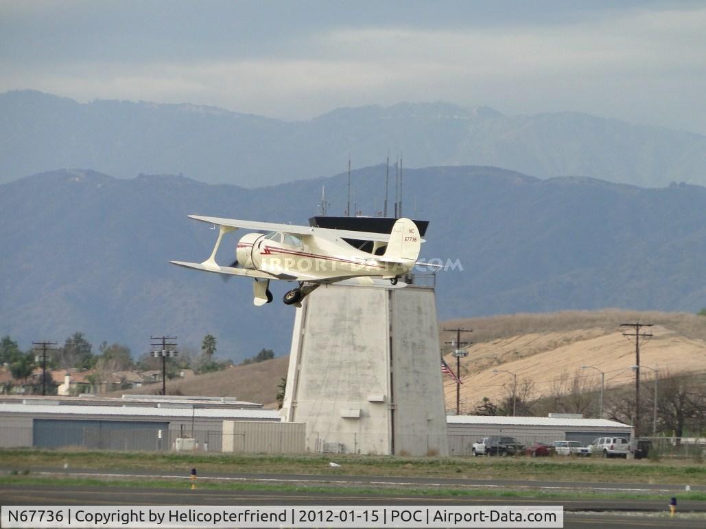 N67736, 1943 Beech D17S Staggerwing C/N 4848, High enough to begin retracting landing gear