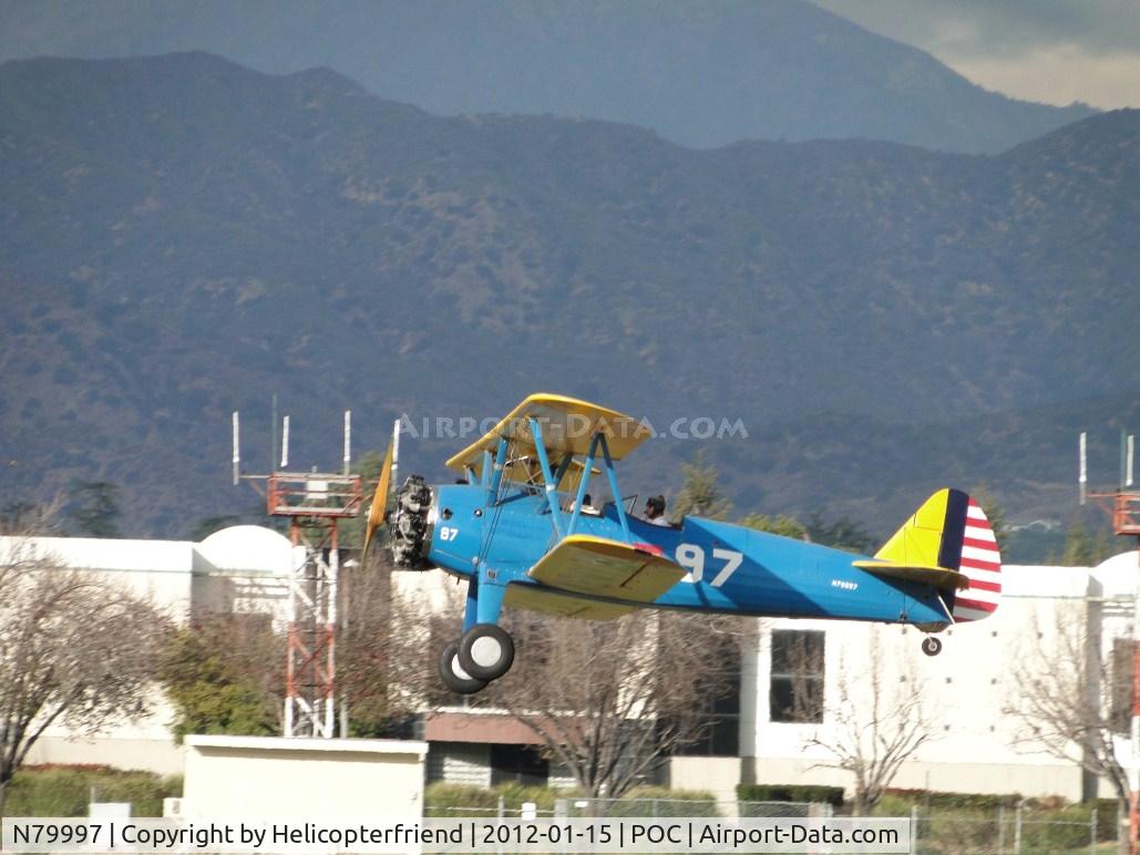 N79997, 1942 Boeing PT-17 Kaydet (A75N1) C/N 75-4266, Another quick lift off