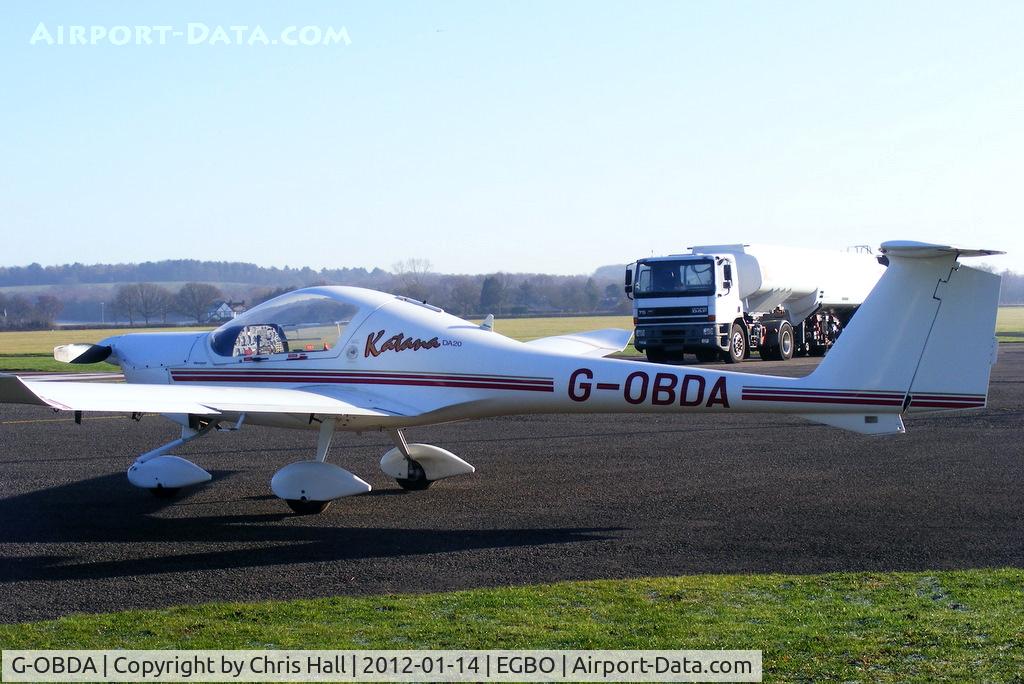 G-OBDA, 1997 Diamond DA-20A-1 Katana C/N 10260, at the Icicle 2012 fly in