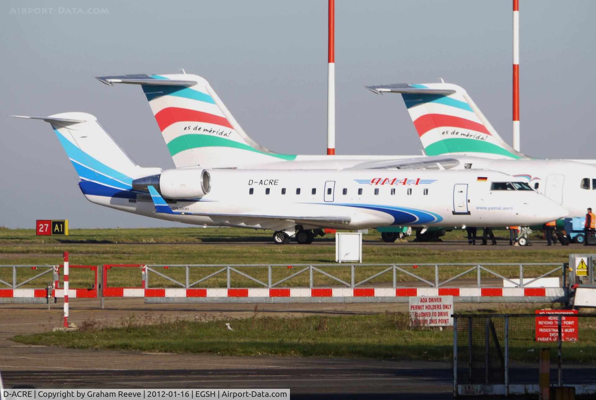 D-ACRE, 2002 Bombardier CRJ-200ER (CL-600-2B19) C/N 7607, Freshly painted in the colours of Yamal.com.
