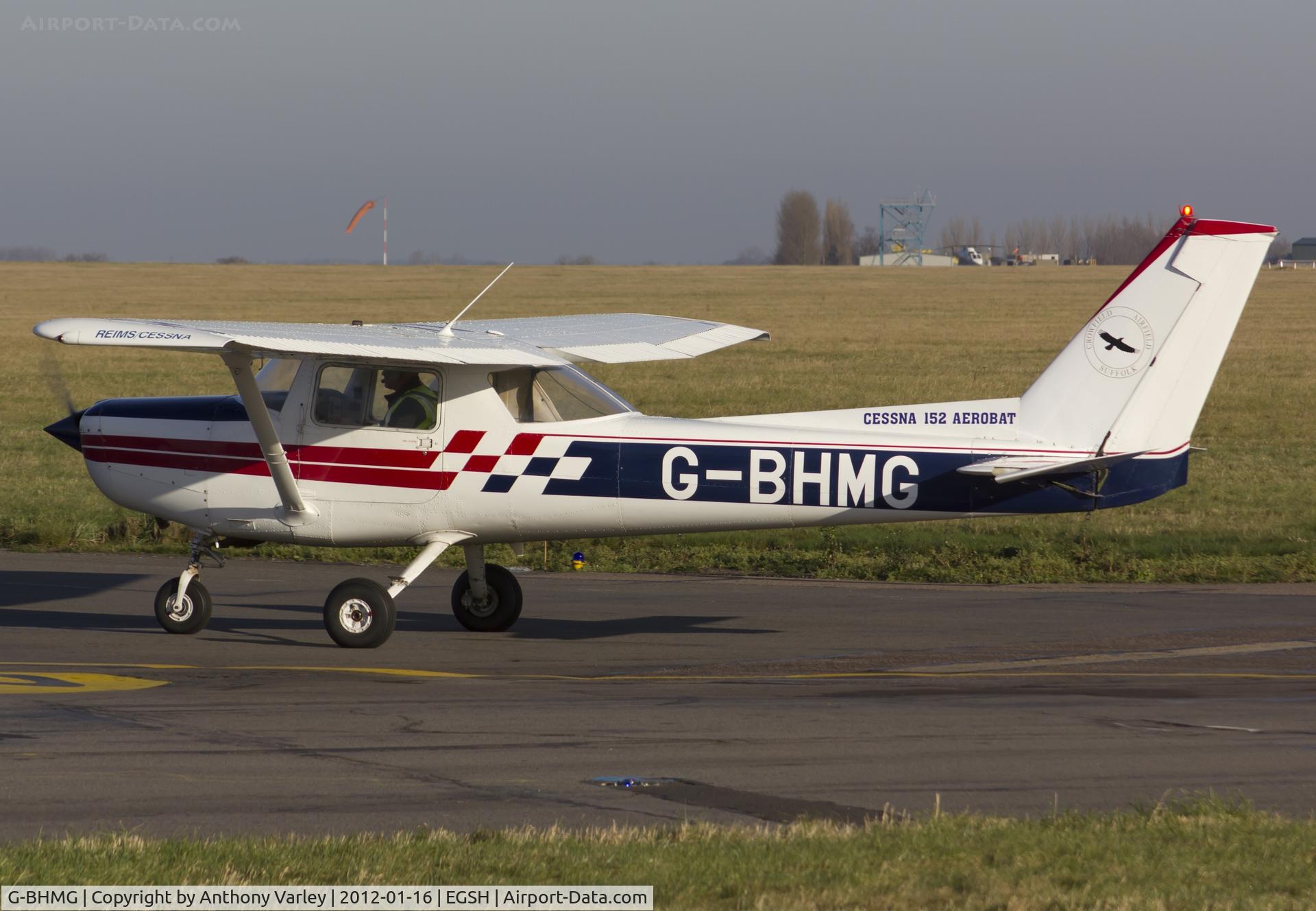 G-BHMG, 1980 Reims FA152 Aerobat C/N 0368, Taxiing to SaxonAir.