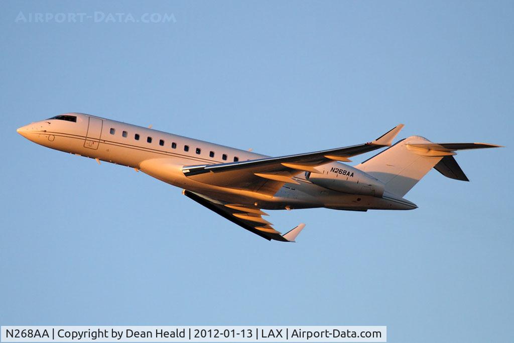 N268AA, 2010 Bombardier BD-700-1A10 Global Express XRS C/N 9406, 2010 Bombardier BD-700-1A10 Global Express XRS climbing out from RWY 25R en route to Las Vegas McCarran Int'l (KLAS).