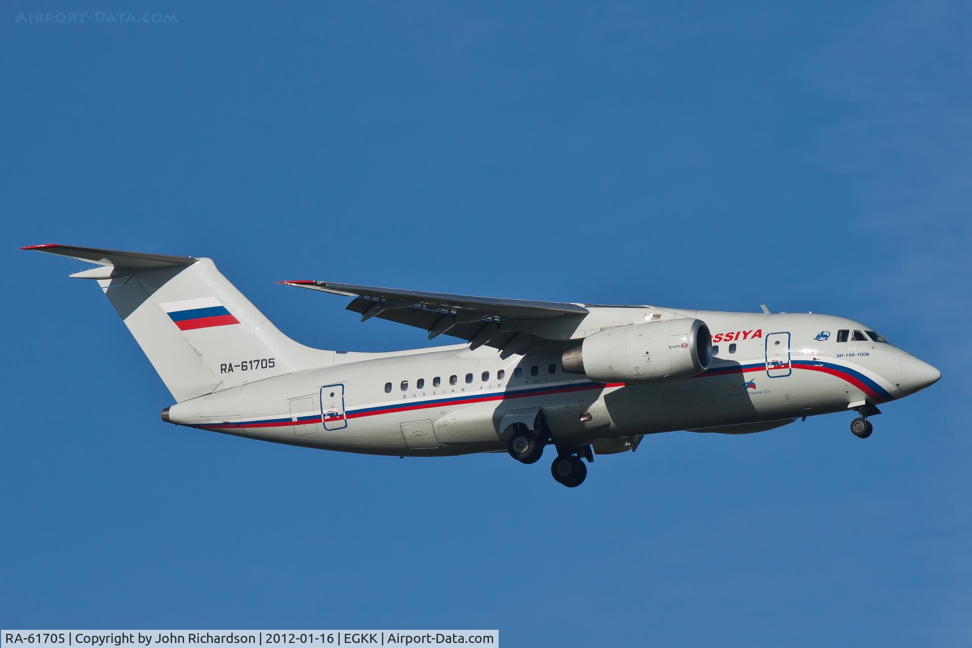 RA-61705, 2010 Antonov An-148-100B C/N 4007, Arriving Gatwick