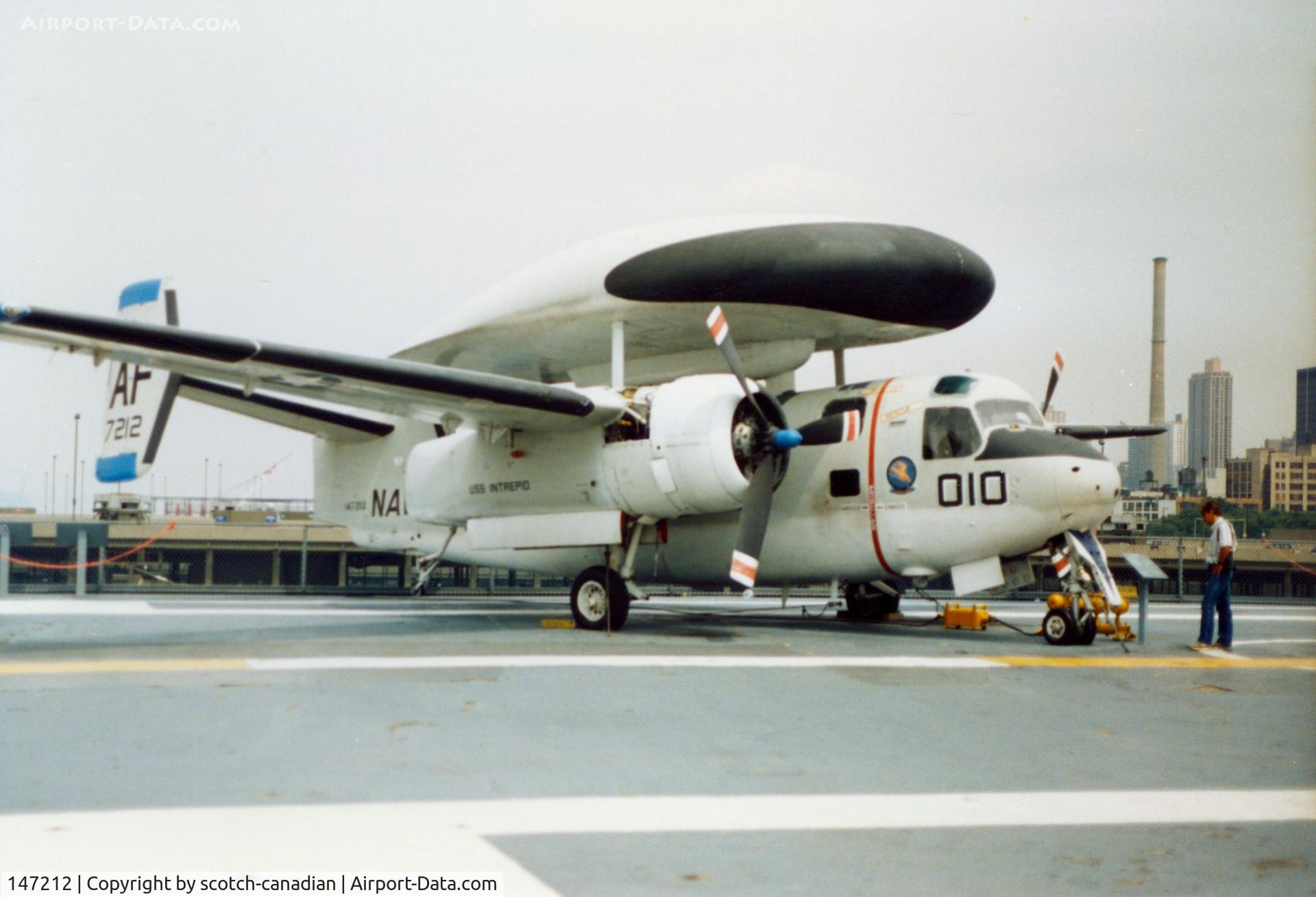 147212, Grumman E-1B Tracer (G-117) C/N 11, Grumman E-1B Tracer S/N 147212 at the Intrepid Sea-Air-Space Museum, New York City, NY - circa 1990's