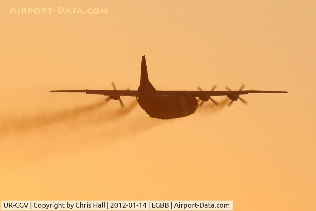 UR-CGV, 1966 Antonov An-12BP C/N 6344610, Meridian Antonov An-12BP departing into the sunrise