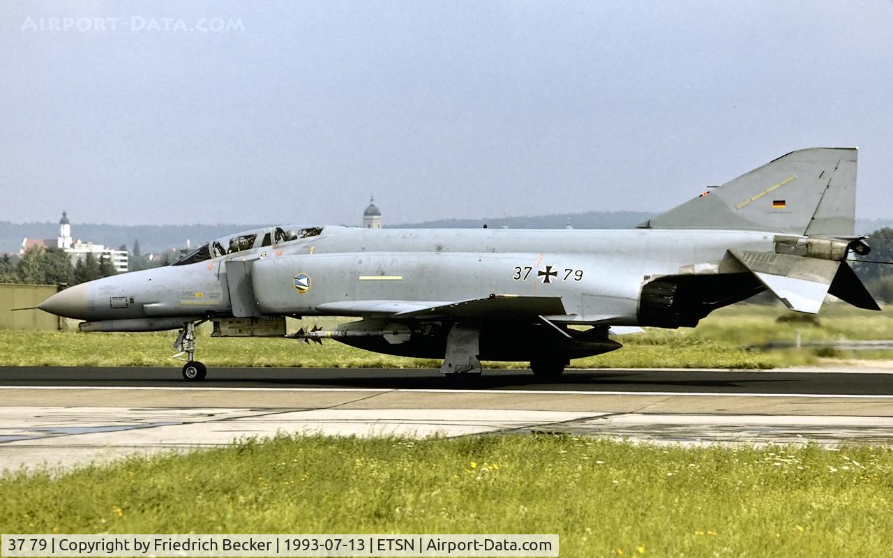 37 79, McDonnell Douglas F-4F Phantom II C/N 4327, decelerating after touchdown at Fliegerhorst Neuburg