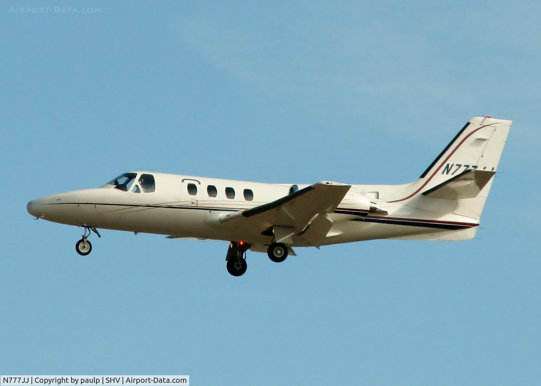 N777JJ, 1972 Cessna 500 Citation C/N 500-0056, Landing at Shreveport Regional.