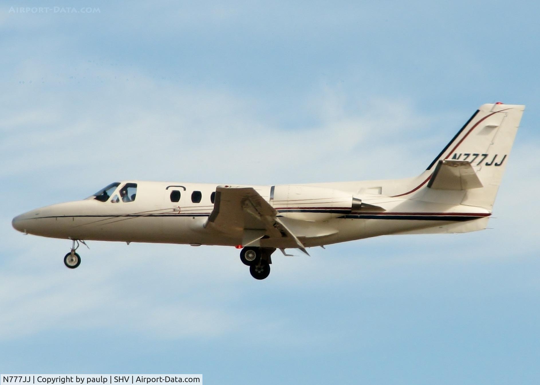 N777JJ, 1972 Cessna 500 Citation C/N 500-0056, Landing at Shreveport Regional.