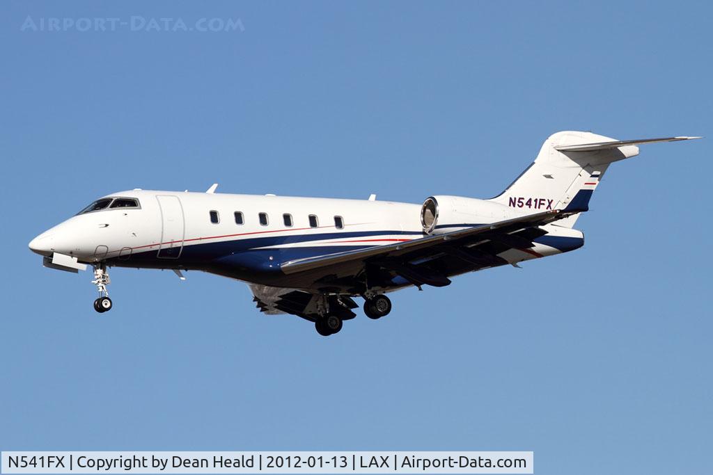 N541FX, 2008 Bombardier Challenger 300 (BD-100-1A10) C/N 20211, Bombardier Business Jet Solutions 2008 Bombardier BD-100-1A10 Challenger 300 N541FX from Santa Maria Public Airport (KSMX) on short final to RWY 25L.