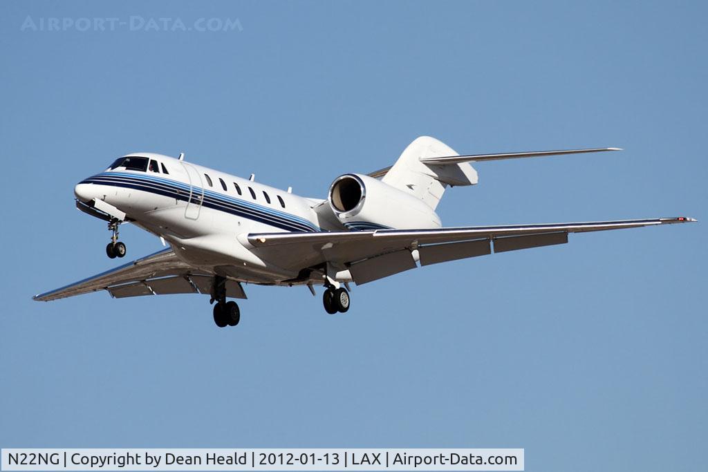 N22NG, 2002 Cessna 750 Citation X C/N 750-0204, Northrop Grumman Systems Corporation's 2002 Cessna 750 Citation X N22NG on short final to RWY 25L.