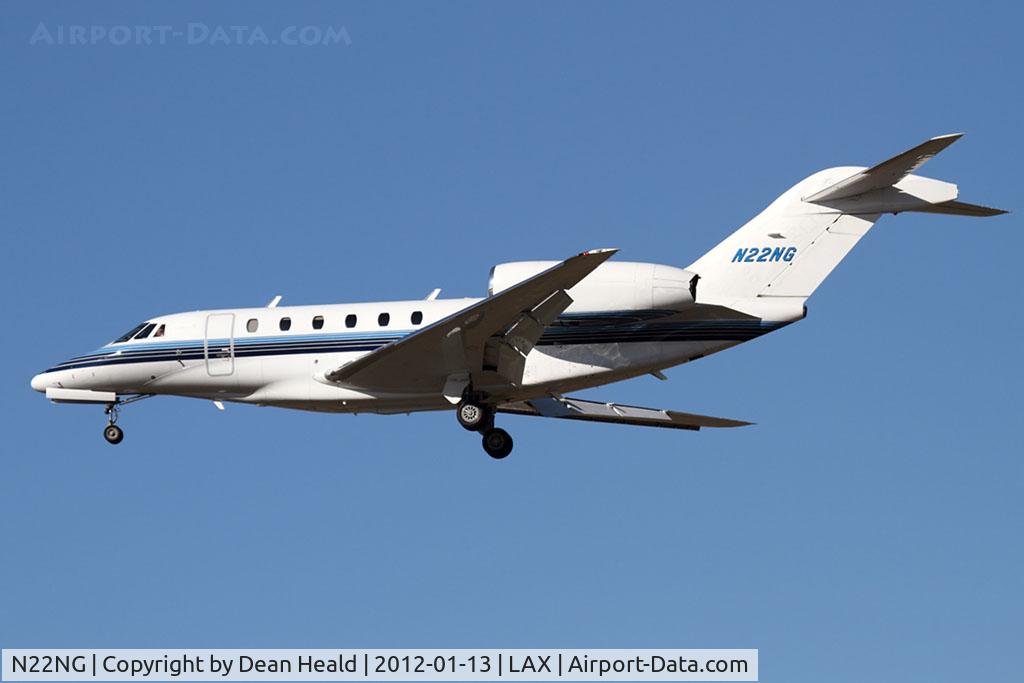 N22NG, 2002 Cessna 750 Citation X C/N 750-0204, Northrop Grumman Systems Corporation's 2002 Cessna 750 Citation X N22NG on short final to RWY 25L.