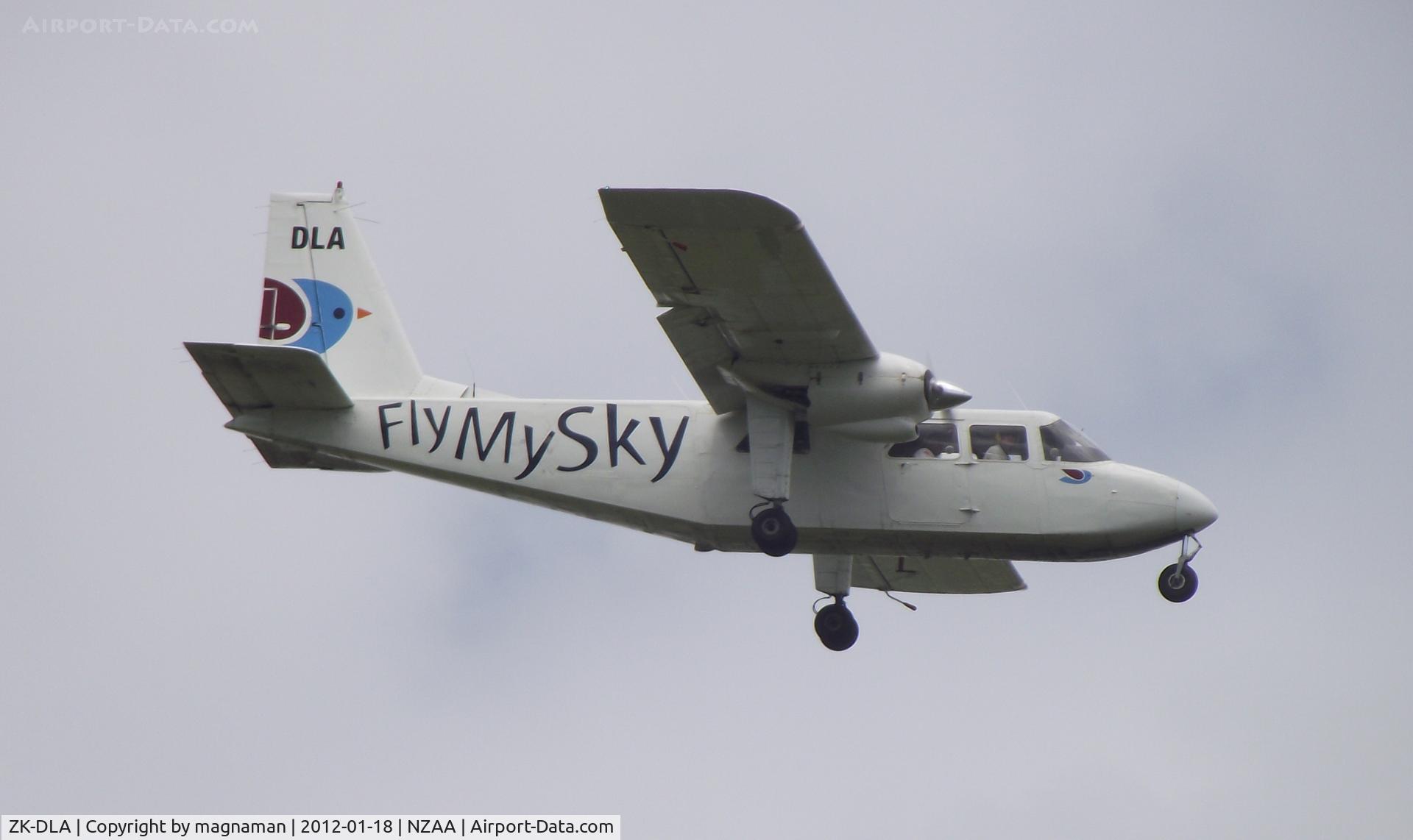 ZK-DLA, Pilatus Britten-Norman BN-2B-26 Islander C/N 2131, On short finals to Auckland - nicely over the viewing area!