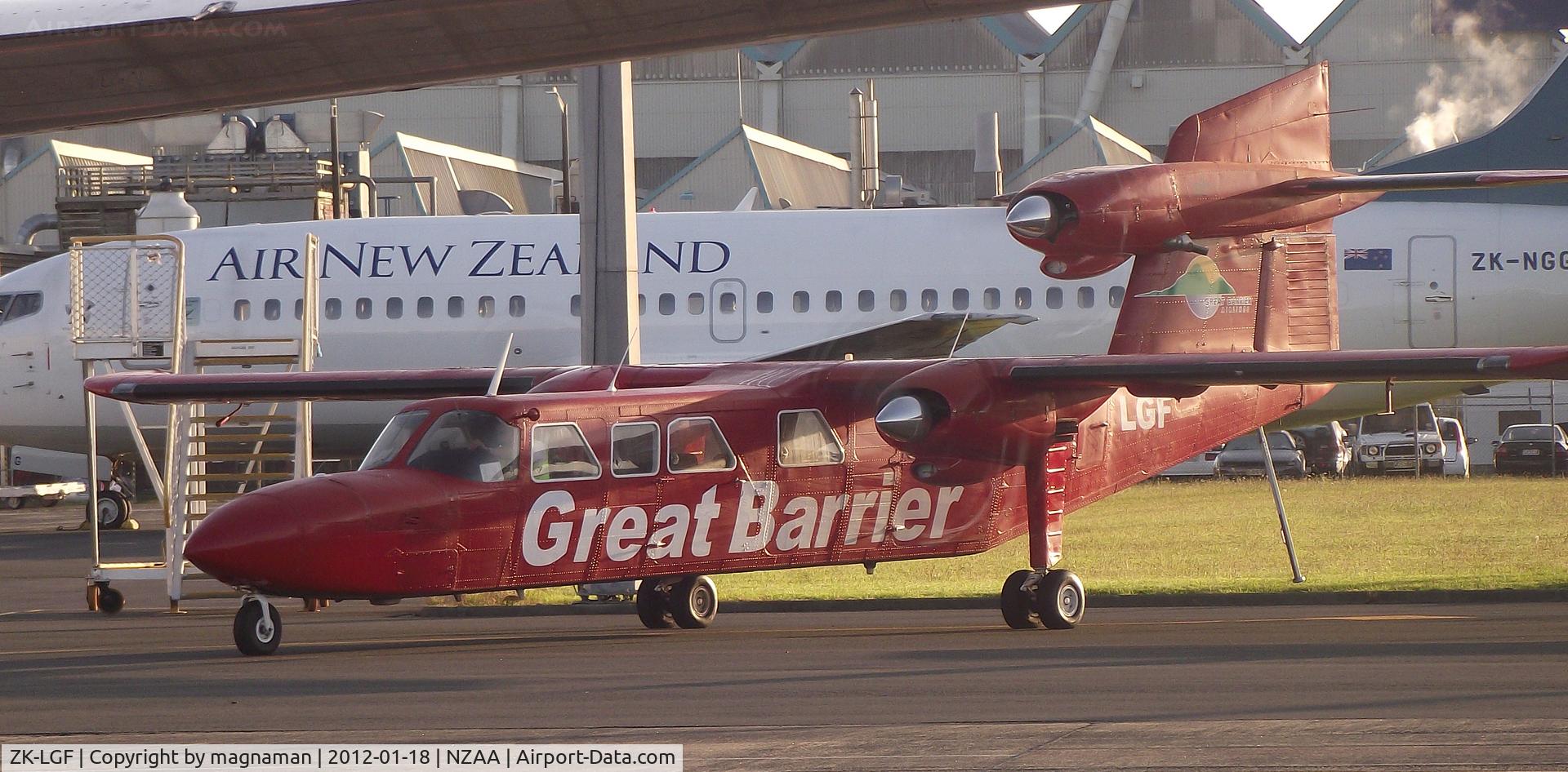 ZK-LGF, 1976 Britten-Norman BN-2A MK.III-2 Trislander C/N 1023, On apron in morning rush to the islands.