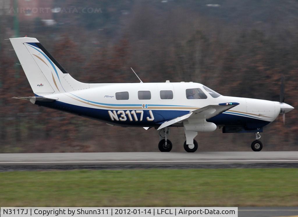 N3117J, 2005 Piper PA-46-350P Malibu Mirage C/N 4636366, On landing...