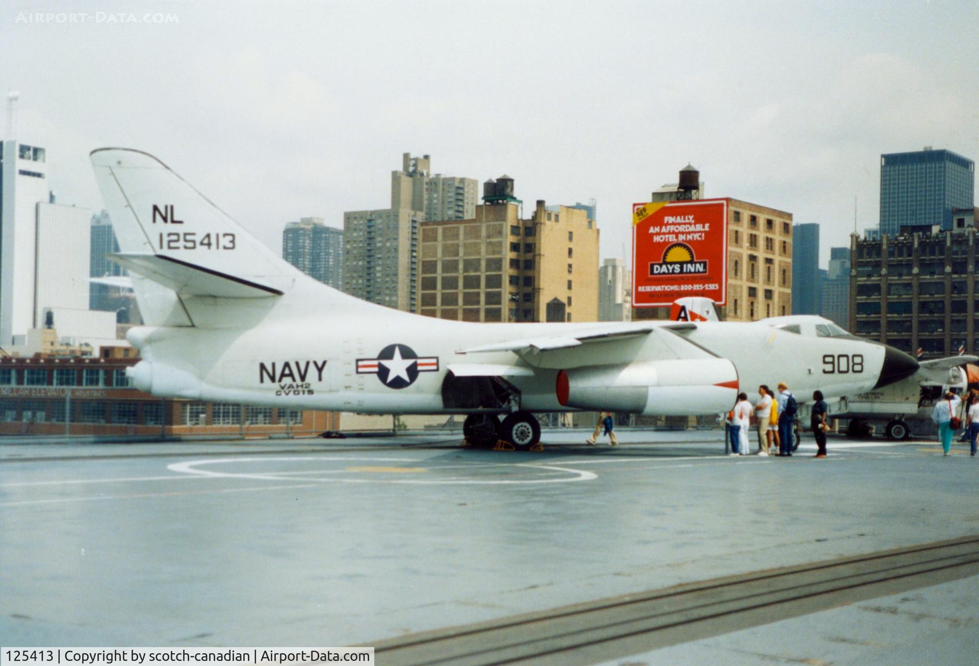 125413, Douglas XA3D-1 Skywarrior C/N 7589, Douglas XA3D-1 Skywarrior S/N 125413 at the Intrepid Sea-Air-Space Museum, New York City, NY - circa early 1990's