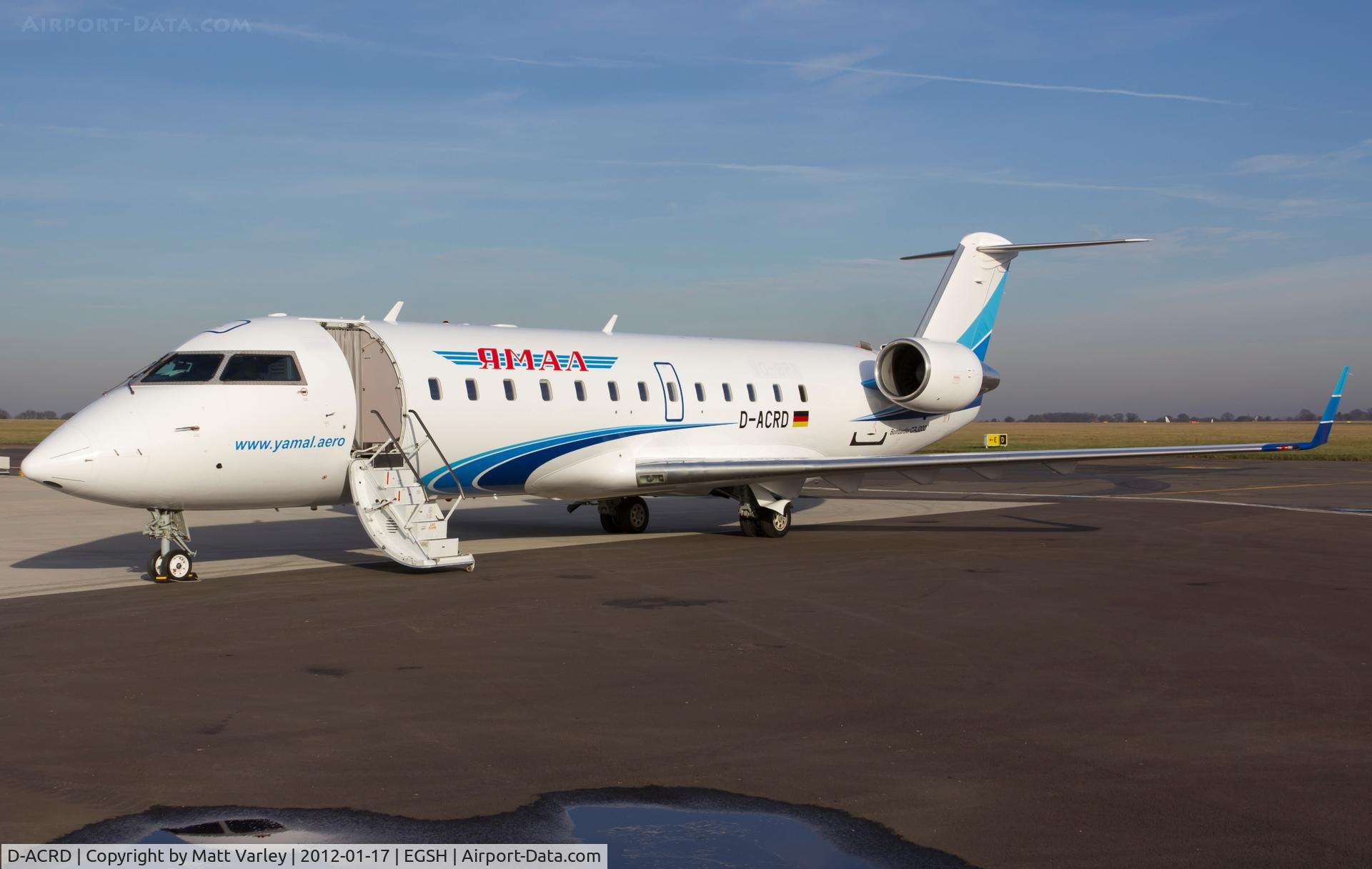 D-ACRD, Canadair CRJ-200ER (CL-600-2B19) C/N 7583, Sat on stand at SaxonAir.