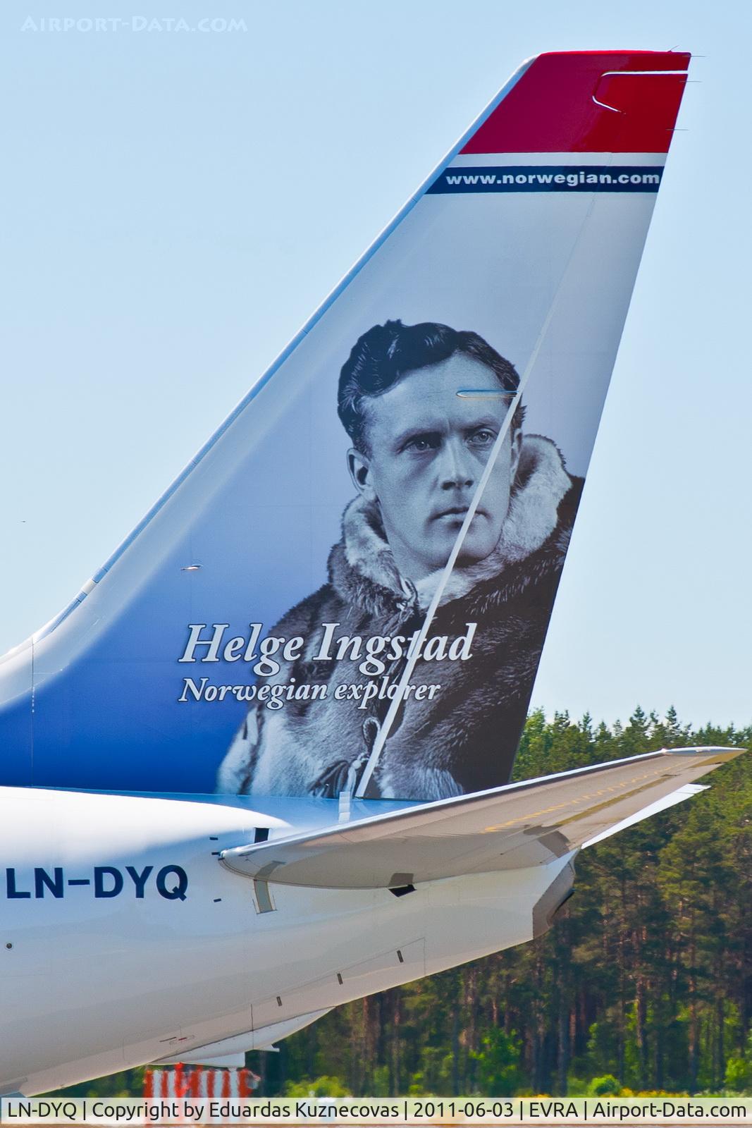 LN-DYQ, 2011 Boeing 737-8JP C/N 40869, Helge Marcus Ingstad - Norwegian writer, archeologist and traveler.