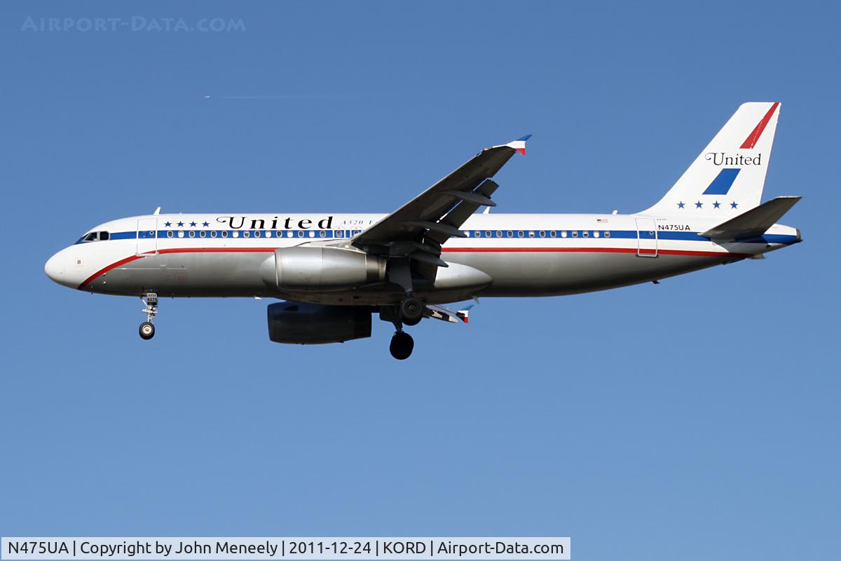 N475UA, 2001 Airbus A320-232 C/N 1495, Retro colors on this A320