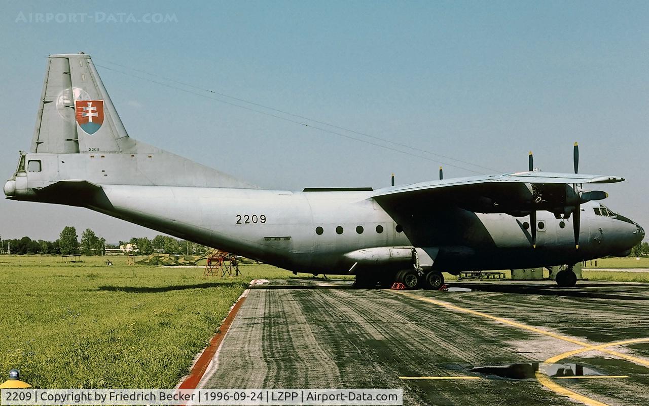 2209, 1964 Antonov An-12BP C/N 4342209, maintenace on the outer right engine at Piestany Slovakia