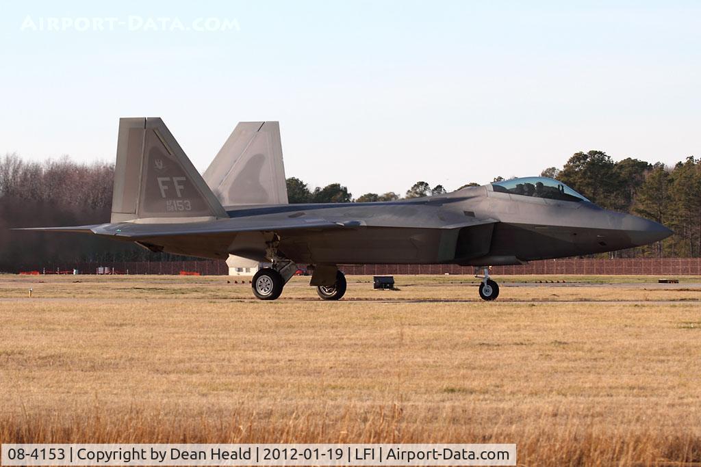 08-4153, 2010 Lockheed Martin F-22A Raptor C/N 4153, USAF Lockheed Martin F-22A Block 35 Raptor 08-4153 with the 27th FS at Langley AFB, Virginia taxiing after returning from a mission.
