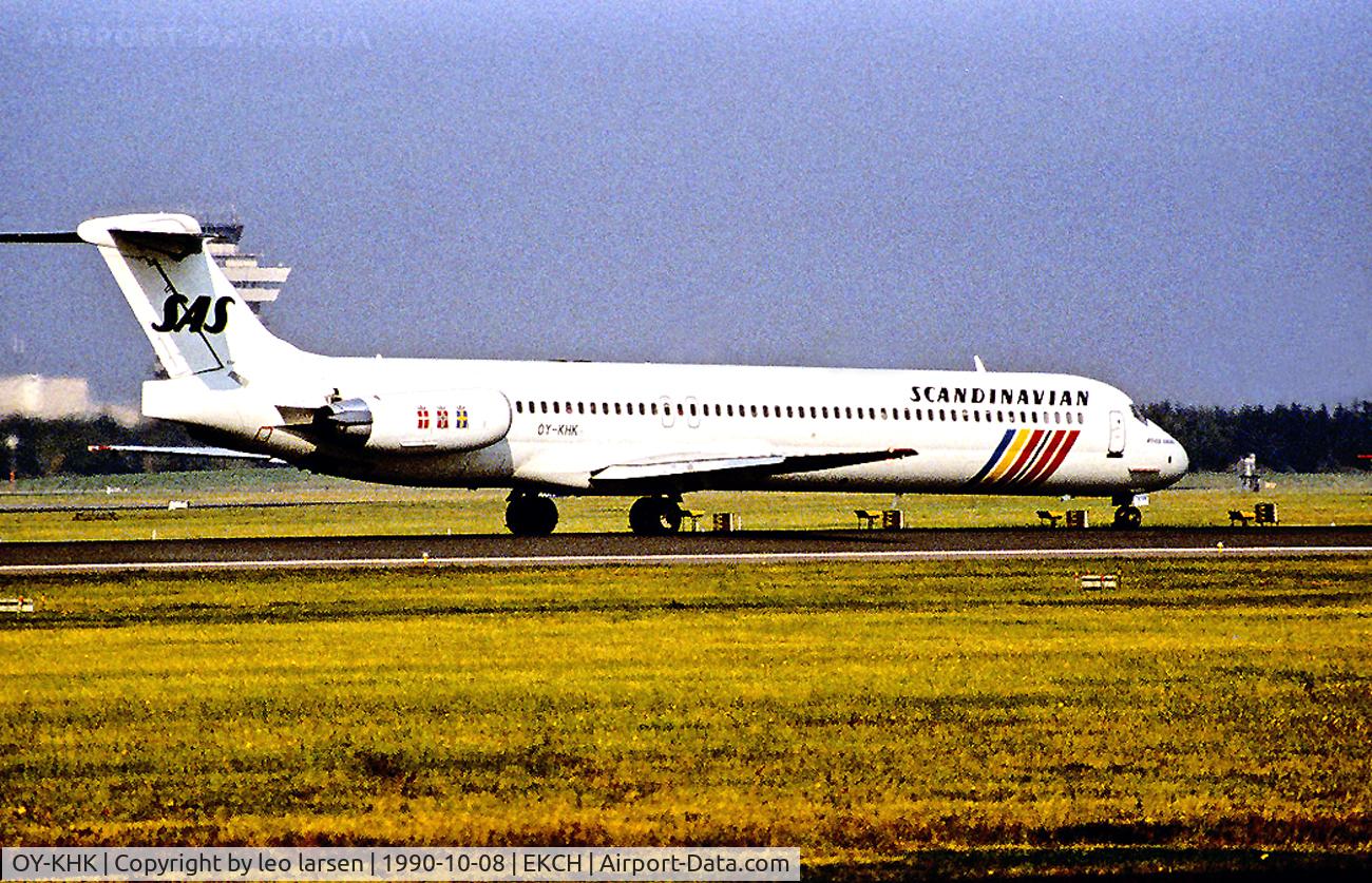 OY-KHK, 1989 McDonnell Douglas MD-82 (DC-9-82) C/N 49910, Copenhagen Kastrup 8.10.91 T/O run R-04R