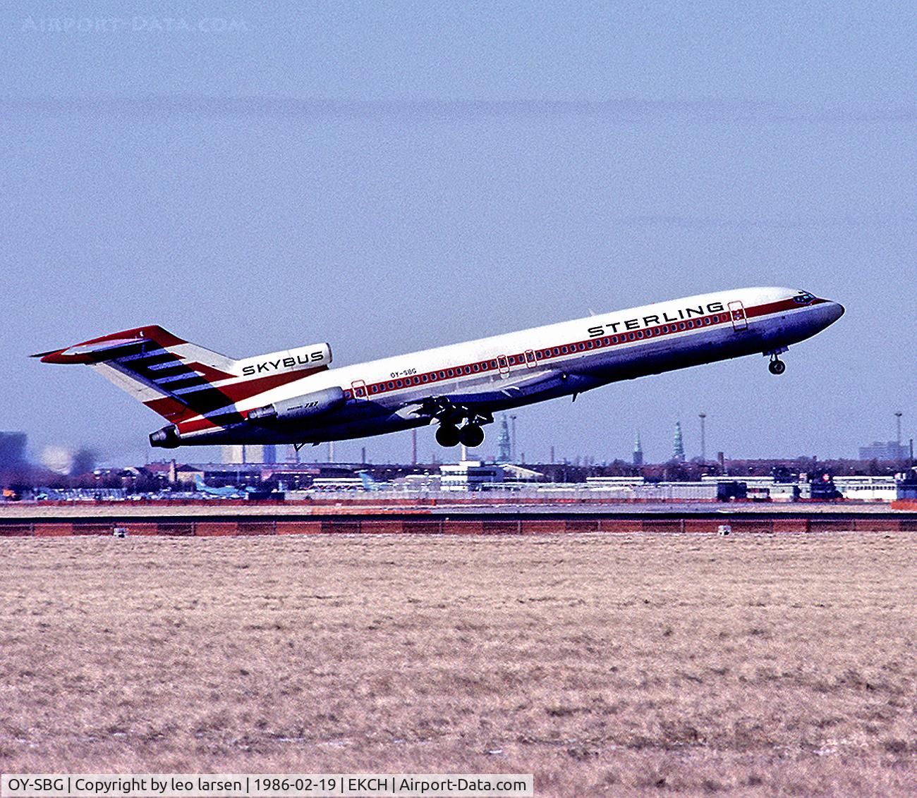 OY-SBG, 1981 Boeing 727-2J4 C/N 22574, Copenhagen Kastrup T/O R-04R 19.2.1986