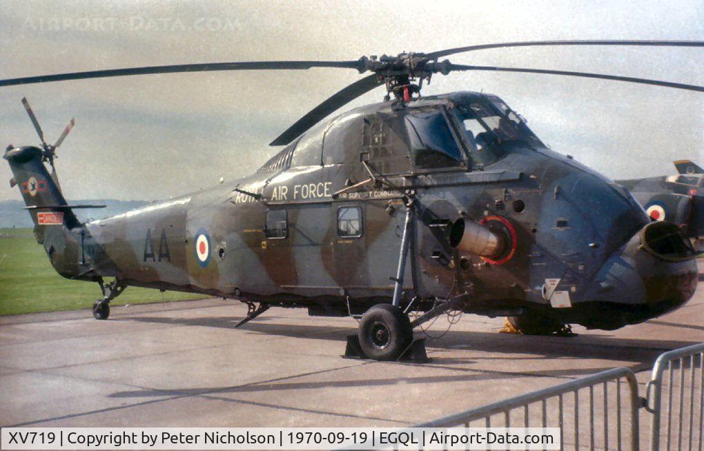 XV719, 1967 Westland Wessex HC.2 C/N WA614, Wessex HC.2 of 72 Squadron on display at the 1970 RAF Leuchars Airshow.