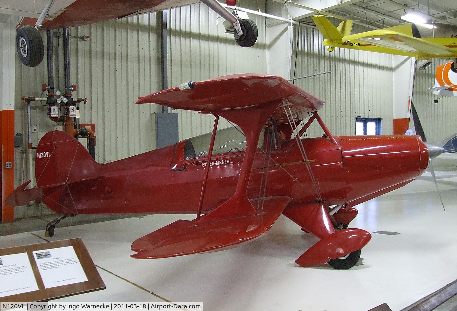N120VL, 1983 Steen Skybolt C/N VL1, Steen (V.L. Lattimore) Skybolt at the Mid-America Air Museum, Liberal KS