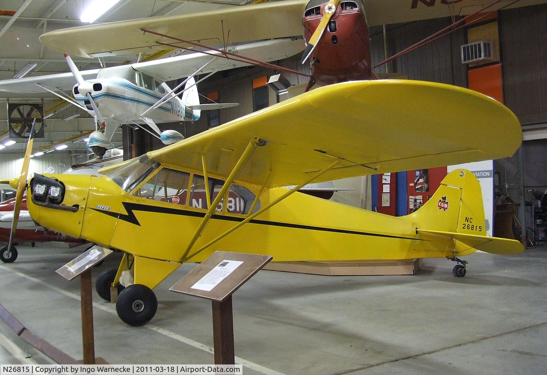N26815, 1940 Piper J3C-65 Cub C/N 4196, Piper J3C-65 Cub at the Mid-America Air Museum, Liberal KS